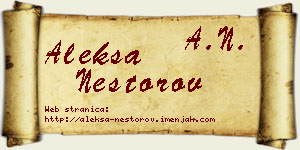Aleksa Nestorov vizit kartica